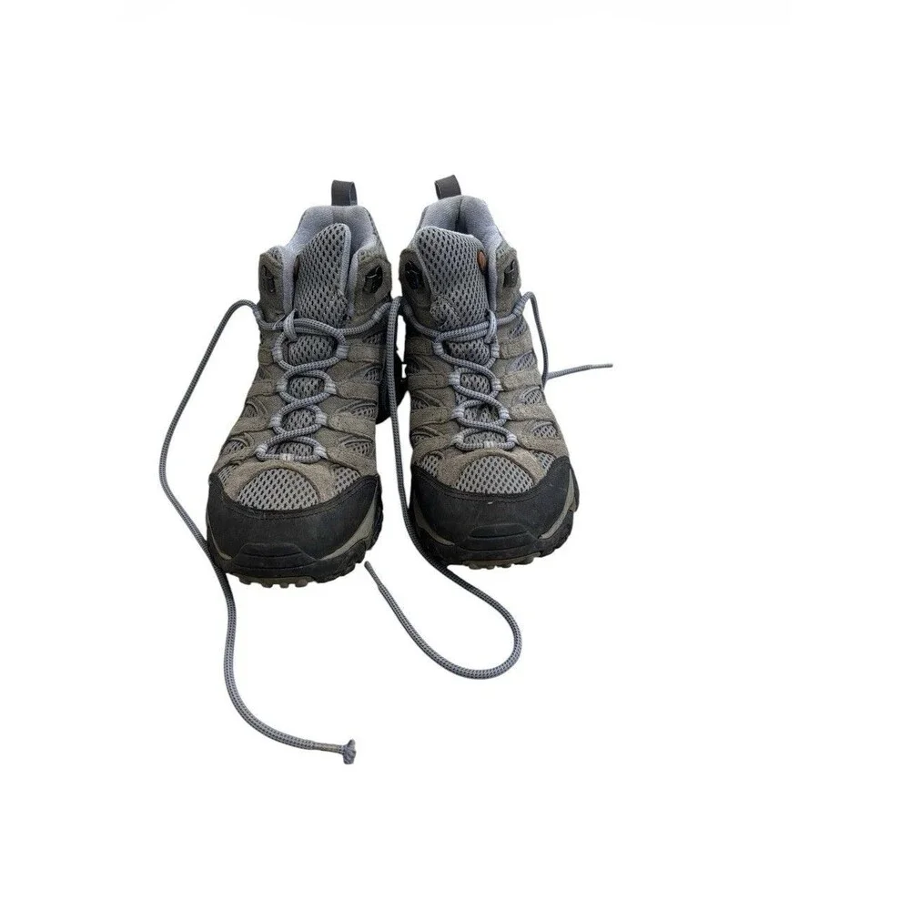 Merrell Moab 3 Mid Waterproof Hiking Boots Shoes Womens Size 9 Gray Blue Trail